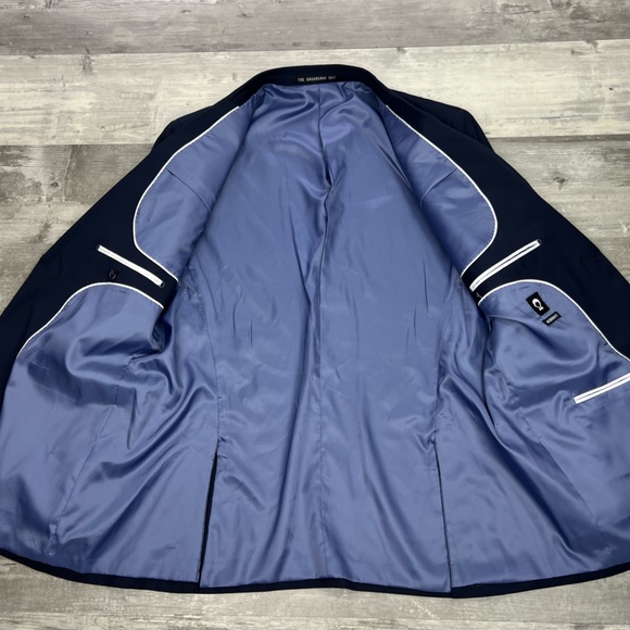The Groomsman Suit Navy Blue Modern Fit Blazer 44L - Picture 6 of 7